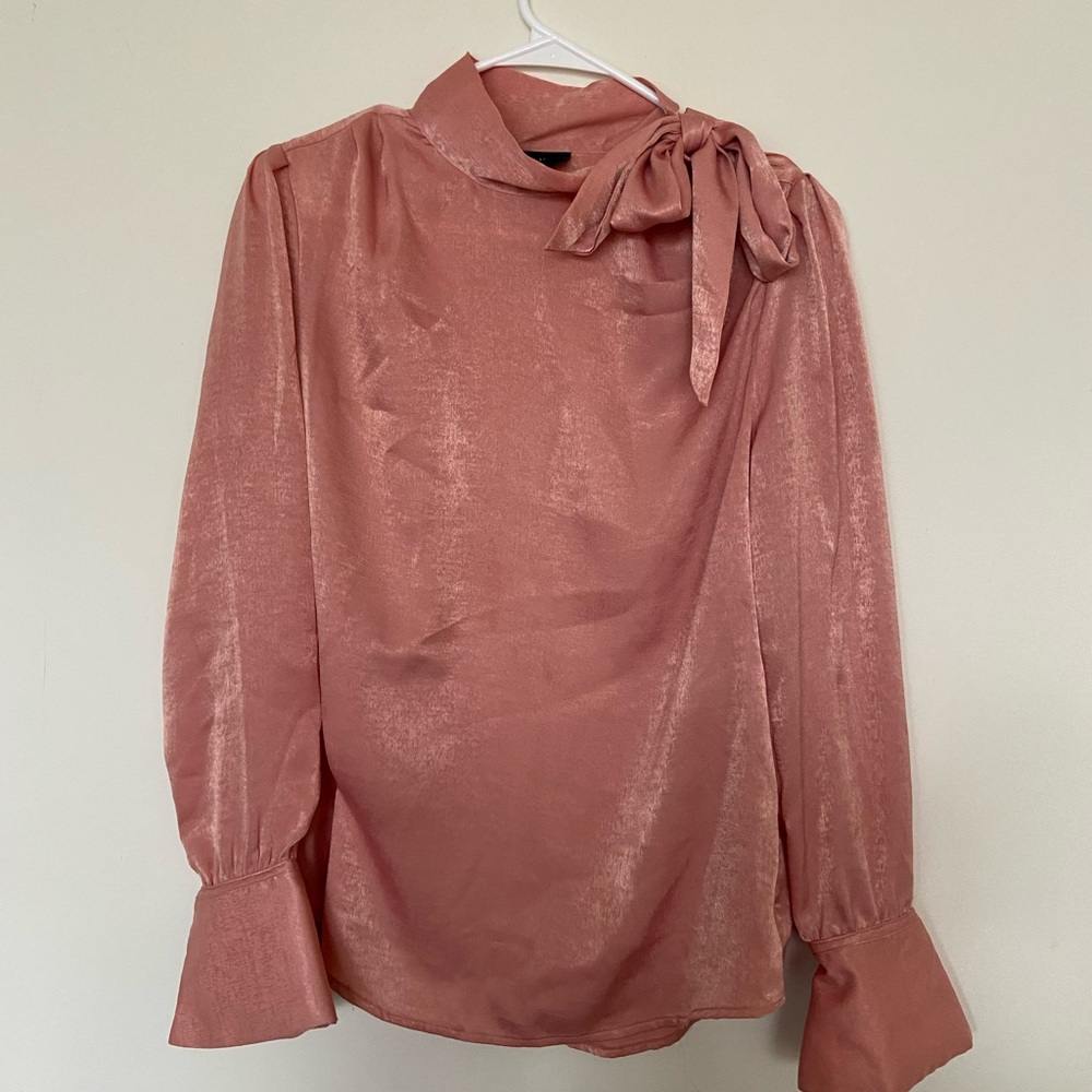 Pink satin blouse